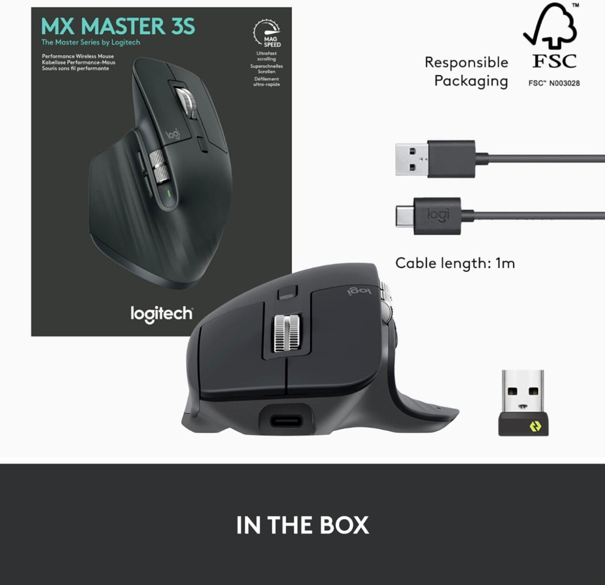 Logitech MX Master 3S for Mac - Wireless Bluetooth Mouse