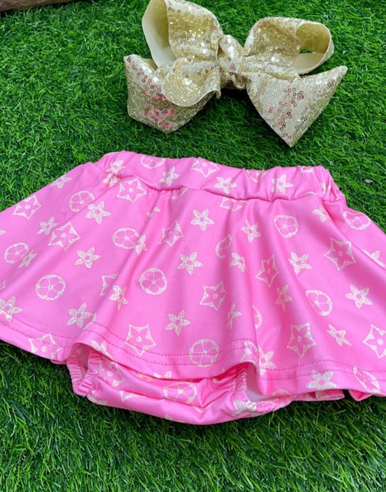 PINK STAR PRINTED BABY SKIRT