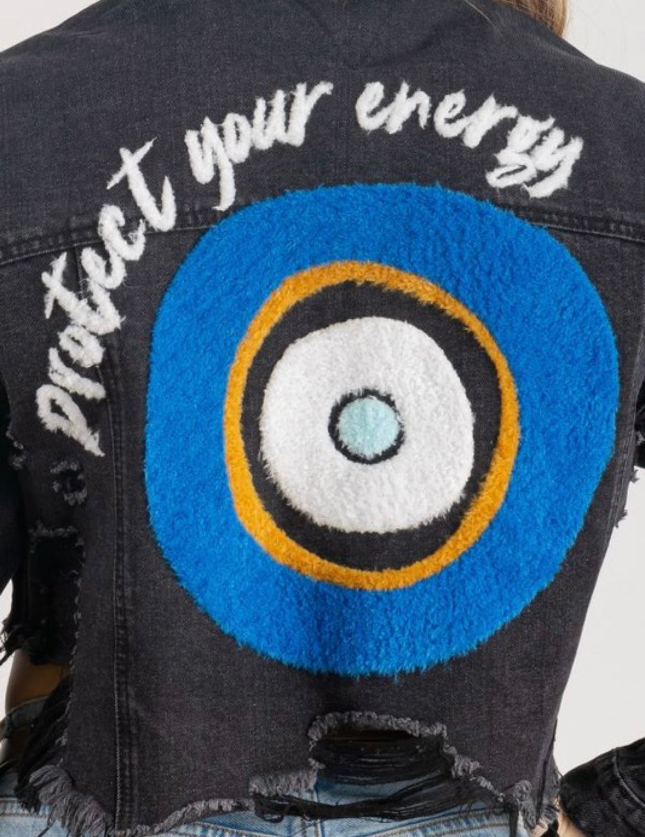 Protect your peace denim jacket