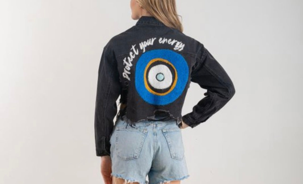 Protect your peace denim jacket