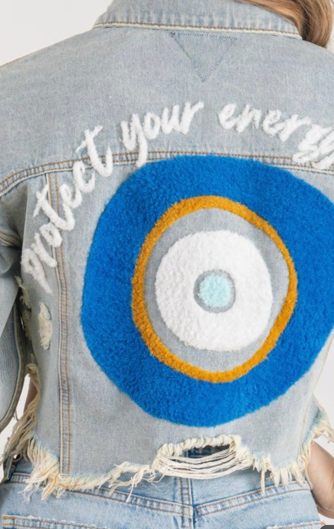 Protect your peace denim jacket