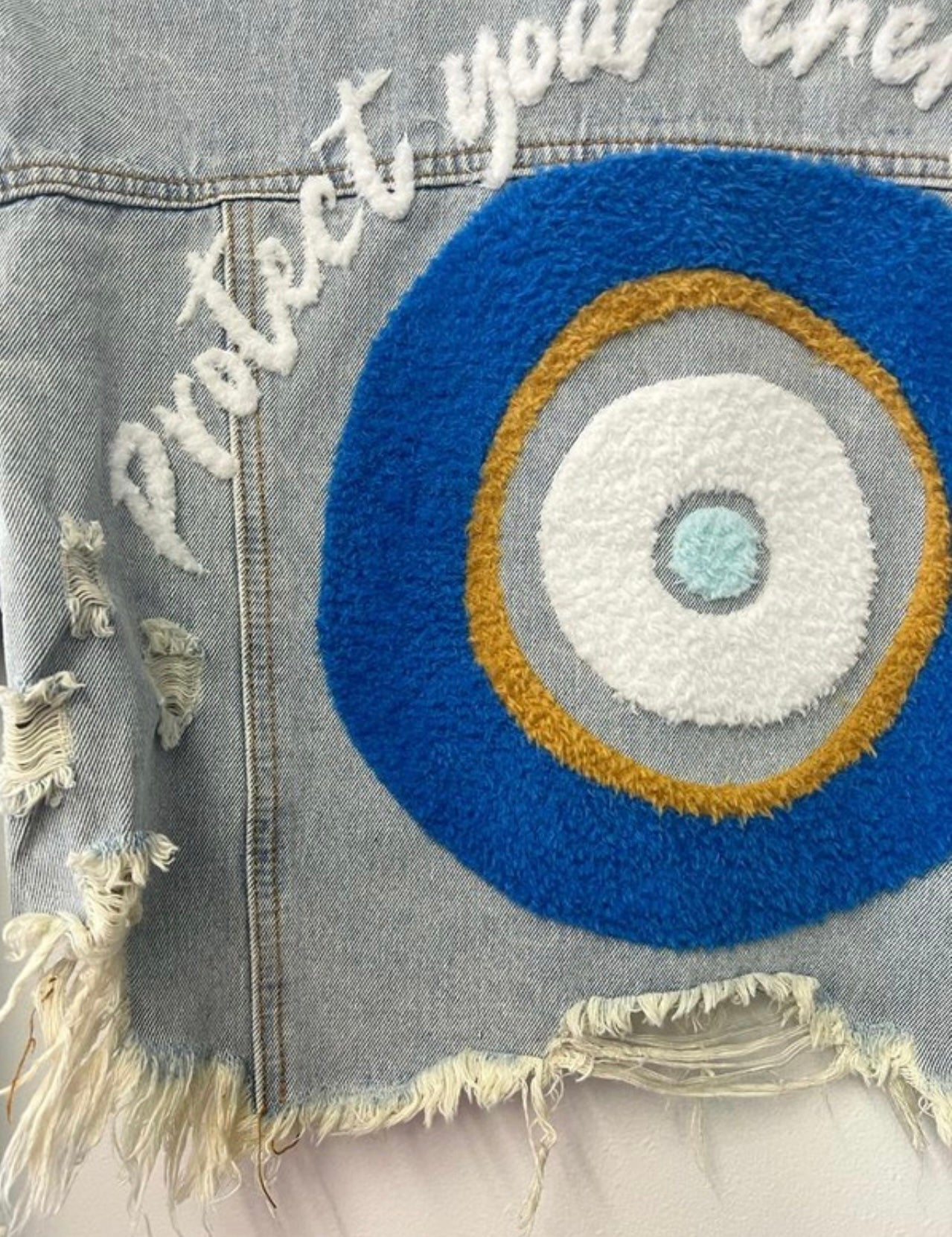 Protect your peace denim jacket