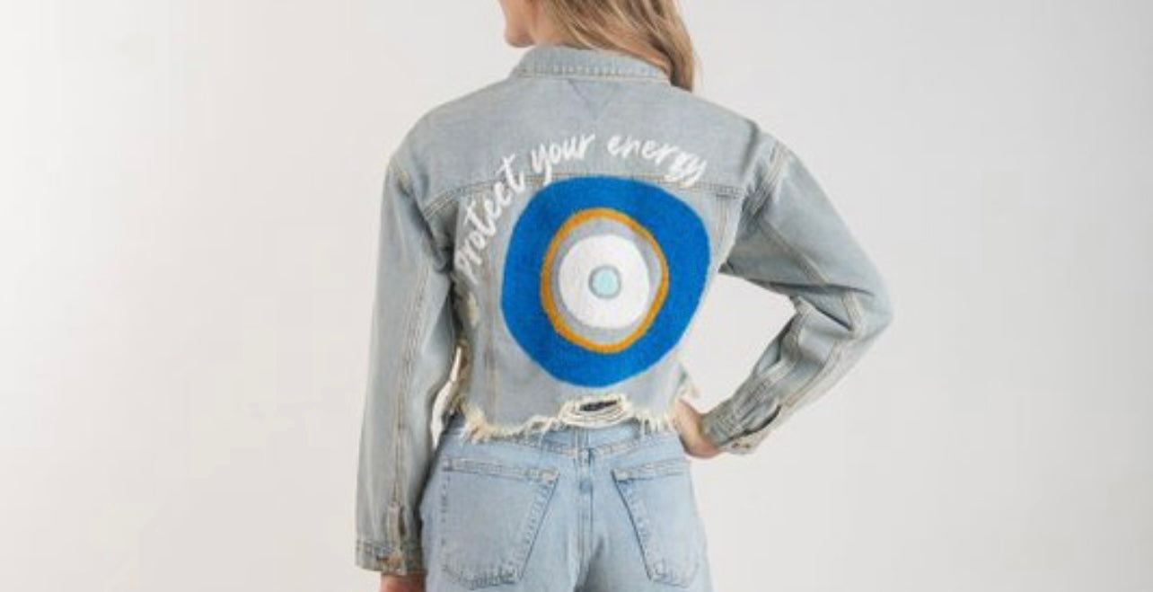 Protect your peace denim jacket