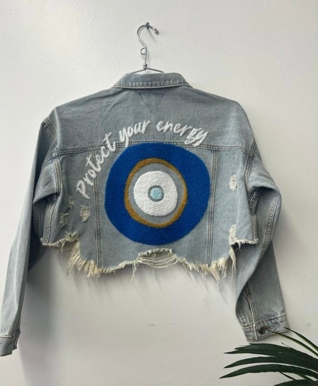 Protect your peace denim jacket